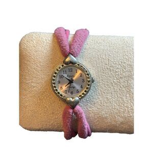 Spare Change Pink Fabric Strap Wristwatch For Women
